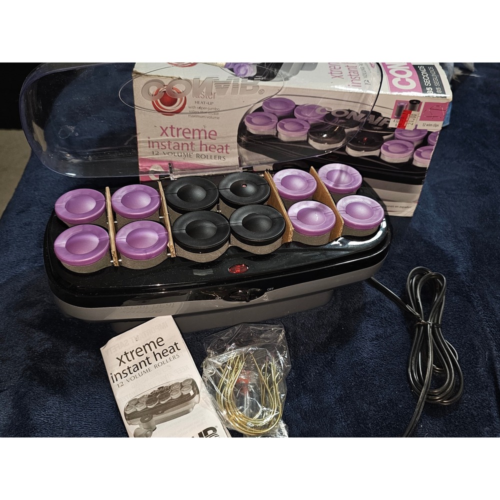 Conair Xtreme Instant Heat 12 Volume Rollers Jumbo Super Jumbo CHV14JXRW Purple